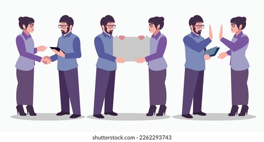teamwork is a vector design of several people shaking hands to work together in business