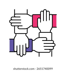 Teamwork Vector Filled outline illustration style icon. EPS 10 file