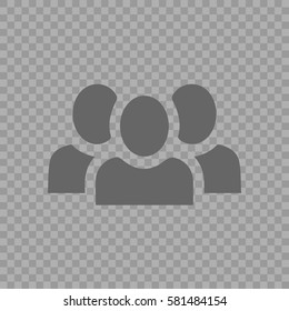 Teamwork Vector Icon Eps 10. Three Businessman Silhouette. Team Of People On Transparent Background.