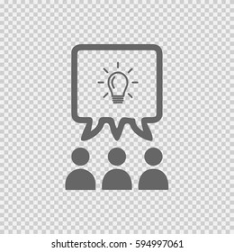 Teamwork Vector Icon Eps 10. Business Idea Discussion On Transparent Background.