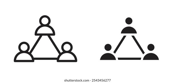 Teamwork vector icon set in black.