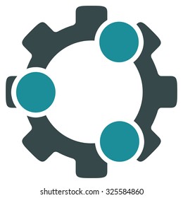 Teamwork vector icon. Style is bicolor flat symbol, soft blue colors, rounded angles, white background.