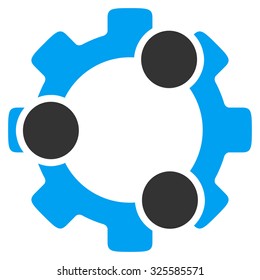 Teamwork vector icon. Style is bicolor flat symbol, blue and gray colors, rounded angles, white background.