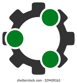 Teamwork vector icon. Style is bicolor flat symbol, green and gray colors, rounded angles, white background.