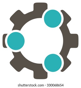Teamwork vector icon. Style is bicolor flat symbol, grey and cyan colors, rounded angles, white background.