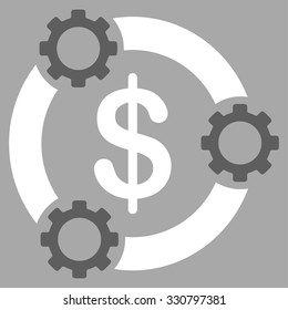 Teamwork vector icon. Style is bicolor flat symbol, dark gray and white colors, rounded angles, silver background.