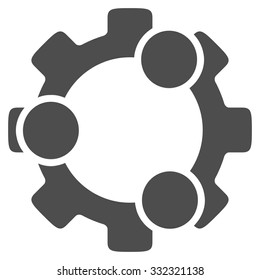 Teamwork vector icon. Style is flat symbol, gray color, rounded angles, white background.