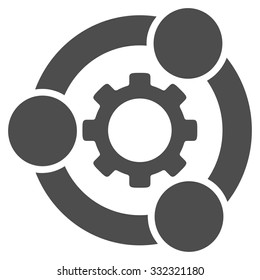 Teamwork vector icon. Style is flat symbol, gray color, rounded angles, white background.