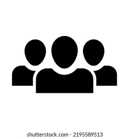 Icono vector de trabajo en equipo. Equipo de gente simple símbolo aislado. la gente firma, un patrón lineal en el fondo blanco
