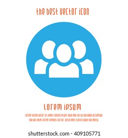 Teamwork vector icon. Three businessman logo silhouette. Team of people simple isolated symbol sign.