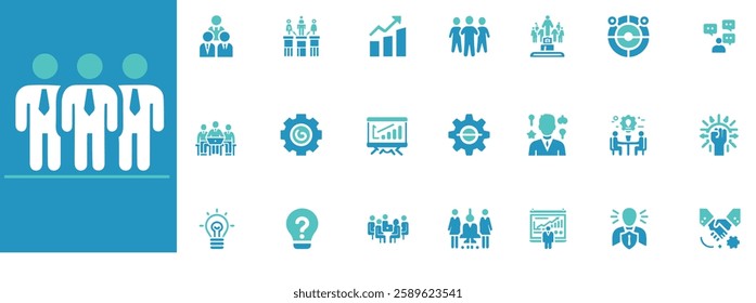 Teamwork vector icons for collaboration, productivity, and project management. Clean, editable, and perfect for any design