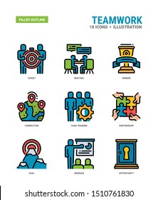Teamwork Vector icons for web design, book, magazine, poster, ads, app, etc.