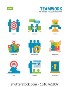 Teamwork Vector icons for web design, book, magazine, poster, ads, app, etc.