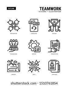 Teamwork Vector icons for web design, book, magazine, poster, ads, app, etc.