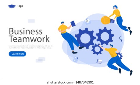 Teamwork Vector Illustration Concept, Suitable for web landing page, ui, mobile app, editorial design, flyer, banner, and other related occasion