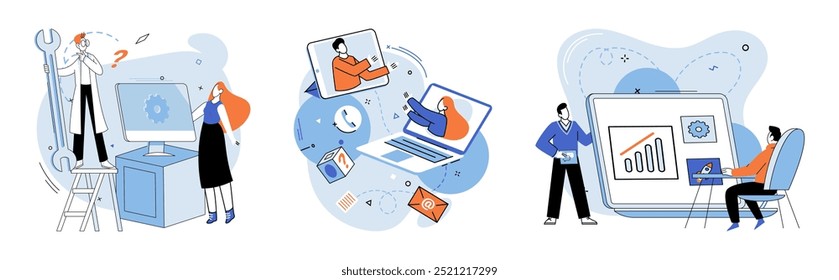 Teamwork vector illustration. Planning is crucial for effective teamwork and successful project execution Teamwork is foundation strong and successful business Innovative ideas drive successful