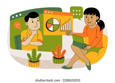 teamwork in vector illustration style