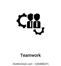 Teamwork icon  vector isolated on white background, logo concept of Teamwork  sign on transparent background, filled black symbol