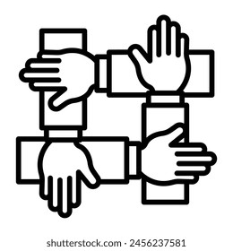 Teamwork Vector Line Icon Design