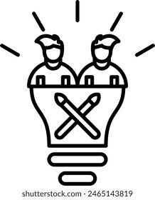 Teamwork Vector Line Icon Design