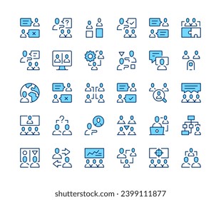 Teamwork. Vector line icons set. Business team, office, team management, working people concepts. Black outline stroke symbols