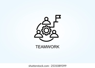 Teamwork-Vektorgrafik oder Logo-Symbol-Abbildung