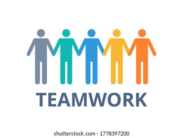 Teamwork vector. Management and business concept. People icon. Flat design on white background.