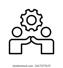 Teamwork Vector outline icon. Eps10 file 