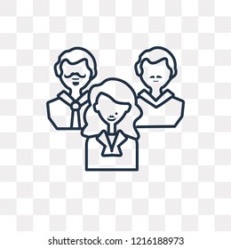 Teamwork vector outline icon isolated on transparent background, high quality linear Teamwork transparency concept can be used web and mobile