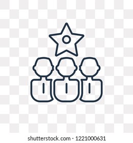 Teamwork vector outline icon isolated on transparent background, high quality linear Teamwork transparency concept can be used web and mobile
