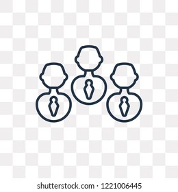 Teamwork vector outline icon isolated on transparent background, high quality linear Teamwork transparency concept can be used web and mobile