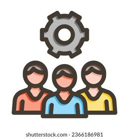 Teamwork Vector Thick Line Filled Colors Icon For Personal And Commercial Use.
