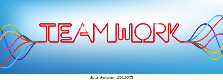 teamwork vector typography color illustration 