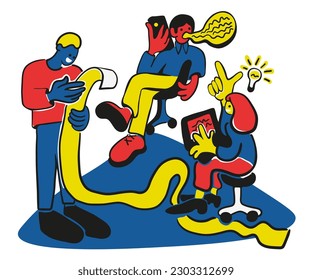 teamwork in vector.characters people colleagues in flat style for design.brainstorming cooperation.corporation negotiation meeting data analysis structure work with clients. 