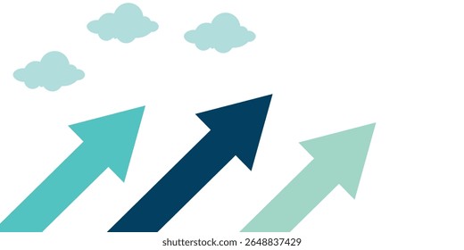 teamwork vision path goal success. study horizons company work finding ways develop. people stand profit, growth arrows look binoculars, big telescope spyglass in search new ideas