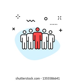 Teamwork web icons in line style. Team Work, people, support, business. Vector illustration.