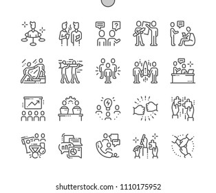 Teamwork Well-crafted Pixel Perfect Vector Thin Line Icons 30 2x Grid for Web Graphics and Apps. Simple Minimal Pictogram