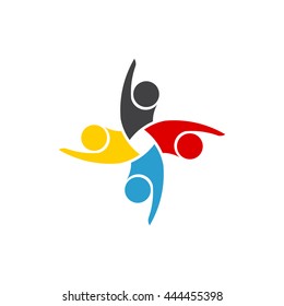 Teamwork Winners Logo. Vector graphic design illustration