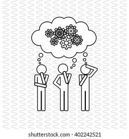 Teamwork wirth gear design, vector illustration