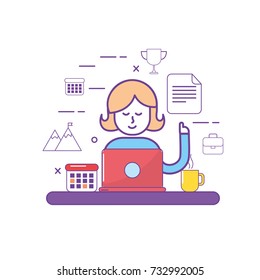 teamwork and woman with laptop media technology