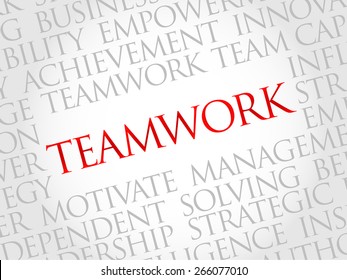 TEAMWORK word cloud, business concept