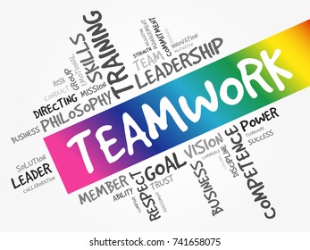 Teamwork Word Cloud Collage Business Concept Stock Vector (Royalty Free ...