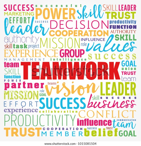 Teamwork Word Cloud Collage Business Concept Stock Vector (Royalty Free ...