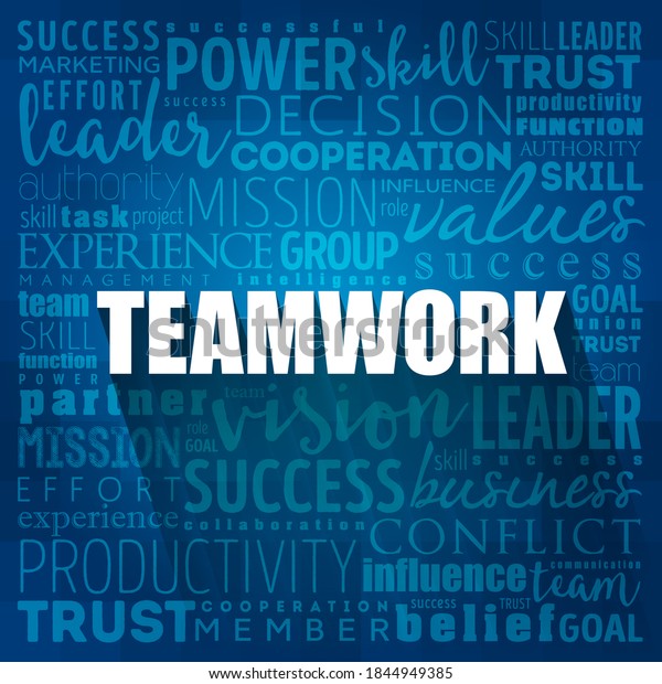 Teamwork Word Cloud Collage Business Concept Stock Vector (Royalty Free ...