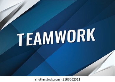 Teamwork word concept vector illustration lines modern futuristic 3d style for landing page template ui web mobile app poster banner flyer background gift card coupon label wallpaper