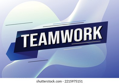 teamwork word concept vector illustration with lines 3d style for social media landing page, template, ui, web, mobile app, poster, banner, flyer, background, gift card, coupon, label, wallpaper