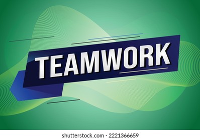 teamwork word concept vector illustration with lines 3d style for social media landing page, template, ui, web, mobile app, poster, banner, flyer, background, gift card, coupon, label, wallpaper