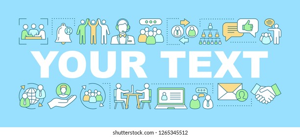 Teamwork word concepts banner. Networking and coworking. Presentation, website. Headhunting, employment. Isolated lettering typography idea with linear icons. Vector outline illustration