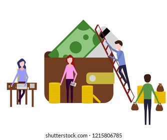Teamwork, work people, financial analyst, circulation of money