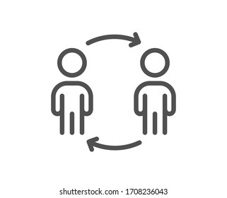 Icono de línea de flujo de trabajo de trabajo de equipo. Signo de asociación empresarial. Símbolo de reunión de trabajo. Elemento de diseño de calidad. Trazo editable. Icono de flujo de trabajo de estilo lineal. Vector